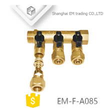 EM-F-A085 Floor water heating fitting brass 3 way manifold for Russia